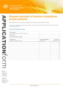 Request extension of duration of petroleum access authority