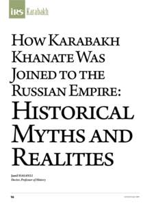 Karabakh  How Karabakh Khanate Was Joined to the Russian Empire: