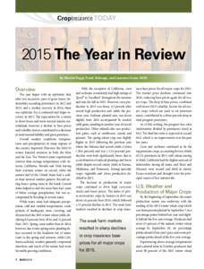 CropInsurance TODAYThe Year in Review By Mechel Paggi, Frank Schnapp, and Laurence Crane, NCIS  Overview