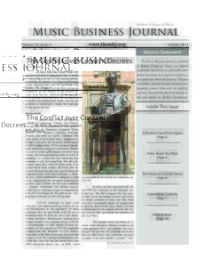 Berklee College of Music  Music Business Journal Volume 10, Issue 4  www.thembj.org