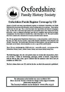 Oxfordshire  Family History Society