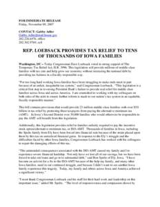 Microsoft Word - HR 3996 Rep  Loebsack Press Release.docx