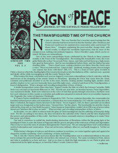 JOURNAL OF THE CATHOLIC PEACE FELLOWSHIP  THE TRANSFIGURED TIME OF THE CHURCH