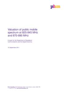 Valuation of public mobile spectrum at[removed]MHz and[removed]MHz