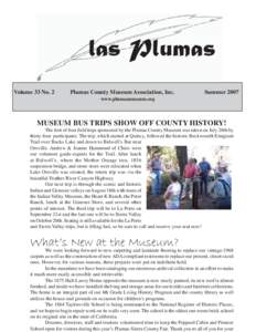 las Plumas Volume 33 No. 2 Plumas County Museum Association, Inc.  Summer 2007