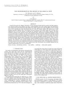 The Astrophysical Journal, 612:1206–1213, 2004 September 10 # 2004. The American Astronomical Society. All rights reserved. Printed in U.S.A. NEW MEASUREMENTS OF THE MOTION OF THE ZODIACAL DUST R. J. Reynolds and G. J.