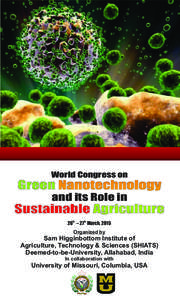 World Congress on  Green Nanotechnology and its Role in  Sustainable Agriculture