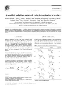 TETRAHEDRON Pergamon Tetrahedron±5674  A modi®ed palladium catalysed reductive amination procedure