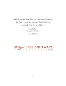 Free Software Foundation recommendations for free operating system distributions considering Secure Boot