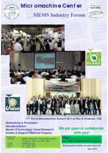 Micromachine Center MEMS Industry Forum 17th World Micromachine Summit 2011 at Ras Al Khaimah, UAE  Networking & Promotion