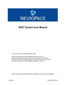 NeuroPace DRAFT Panel Pack Appendix 15.9:  NeuroPace RNS System User Manual