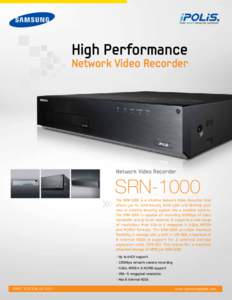 Samsung SRN-1000 Network Video Recorder Datasheet
