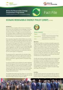 Africa-EU Renewable Energy Cooperation Programme Fact File  Creating opportunities for renewable energy