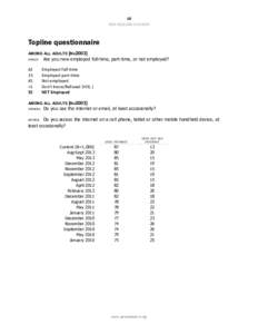 10 PEW RESEARCH CENTER Topline questionnaire AMONG ALL ADULTS [N=2003] EMPLOY