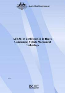 AUR31114 Certificate III in Heavy Commercial Vehicle Mechanical Technology