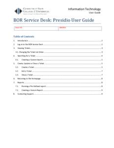 BOR Service Desk: IT Staff User Guide
