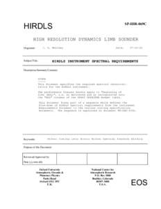HIRDLS  SP-HIR-069C HIGH RESOLUTION DYNAMICS LIMB SOUNDER Originator: