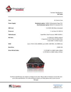 Technical Specifications S45 Turbo Case Power Supply