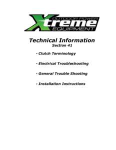 Technical Information Section 41 - Clutch Terminology - Electrical Troubleshooting - General Trouble Shooting