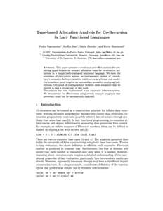 Type-based Allocation Analysis for Co-Recursion in Lazy Functional Languages 1 2