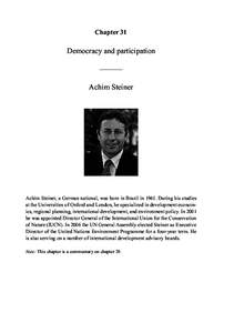 Chapter 31  Democracy and participation Achim Steiner