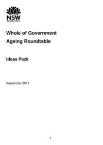 Whole of Government Ageing Roundtable Ideas Pack  September 2011