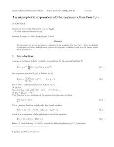 Journal of Nonlinear Mathematical Physics  Volume 13, Number[removed]), 479–483