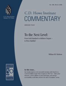 NO. 285, MARCH[removed]C.D. Howe Institute COMMENTARY MONETARY POLICY
