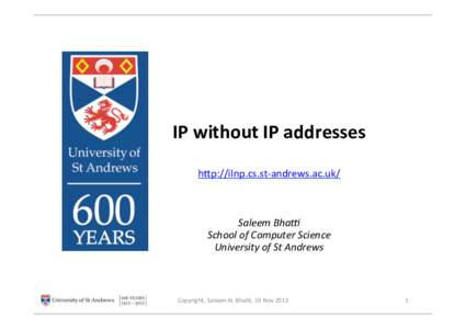 IP	without	IP	addresses	 	 h