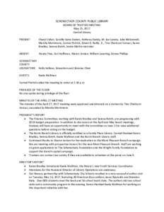 SCHENECTADY	COUNTY	PUBLIC	LIBRARY	 BOARD	OF	TRUSTEES	MEETING	 May	25,	2017 Central	Library