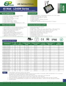 CONSTANT VOLTAGE OR CONSTANT CURRENT LED DRIVER WITH DIMMING  Environmental Model: LD40W Series ●