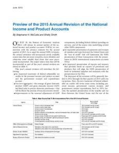 Preview of the 2015 Annual NIPA Revision