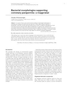 Bacterial morphologies supporting cometary panspermia: a reappraisal