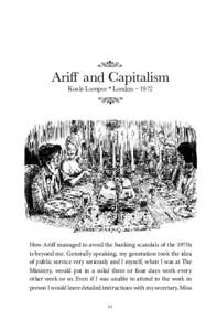   Ariff and Capitalism Kuala Lumpur * London – 1972  