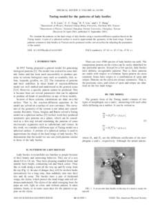 PHYSICAL REVIEW E, VOLUME 64, [removed]Turing model for the patterns of lady beetles S. S. Liaw,1 C. C. Yang,2 R. T. Liu,1 and J. T. Hong1 1