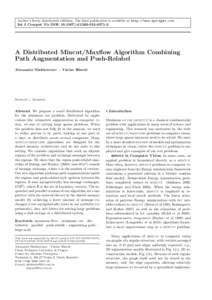Author’s freely distributed eddition. The final publication is available at http://www.springer.com Int J Comput Vis DOI: s11263A Distributed Mincut/Maxflow Algorithm Combining Path Augmentation and
