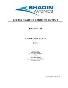 AIS-450 HEADING SYNCHRO OUTPUT  P/N: [removed]INSTALLATION MANUAL REV –