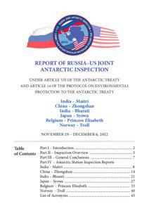 REPORT OF RUSSIA–US JOINT ANTARCTIC INSPECTION UNDER ARTICLE VII OF THE ANTARCTIC TREATY
