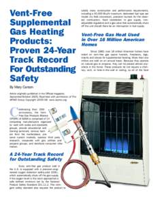 Vent-Free Supplemental Gas Heating Products: Proven 24-Year Track Record