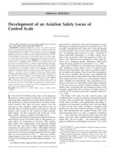 tapraid5/4j-aviat/4j-aviat/4j1002/4j1241d02a heckt S⫽:13 Art: 81205 Input-DCT-kem  ORIGINAL RESEARCH Development of an Aviation Safety Locus of Control Scale