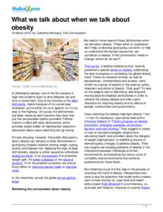 What we talk about when we talk about obesity