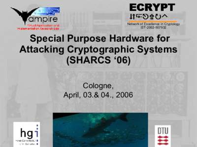 Network of Excellence in Cryptology ISTSpecial Purpose Hardware for Attacking Cryptographic Systems (SHARCS ‘06)