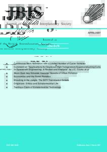 Journal of the British Interplanetary Society VOL. 60 No. 4  APRIL 2007