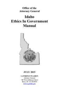 Idaho Ethics in Government Manual