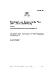 2006 No 469  New South Wales Hastings Local Environmental Plan[removed]Amendment No 25)