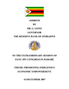 Microsoft Word - Governor's Speech at the ZANU Pf Congress.doc