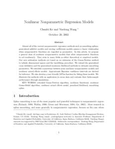Nonlinear Nonparametric Regression Models Chunlei Ke and Yuedong Wang ∗  October 20, 2002