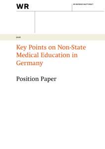 Key Points on Non-State Medical Education in Germany  | Position Paper