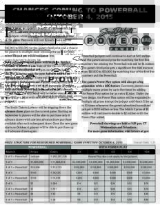 Changes Coming to Powerball October 4, 2015 I  n October, an updated version of the Powerball game