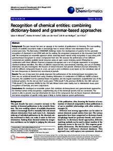 Akhondi et al. Journal of Cheminformatics 2015, 7(Suppl 1):S10 http://www.jcheminf.com/content/7/S1/S10 RESEARCH  Open Access